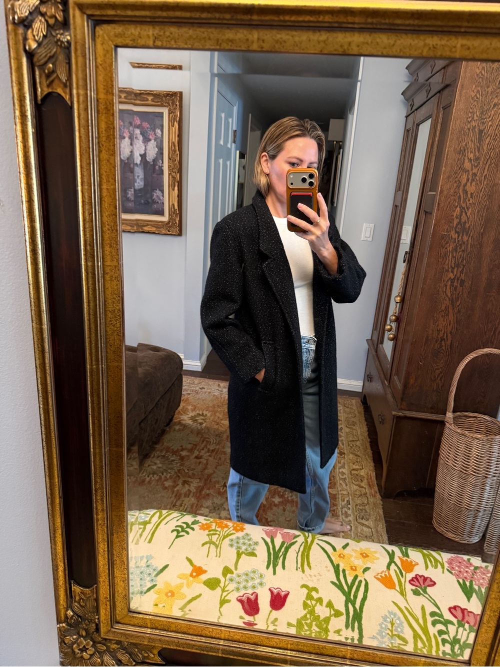 Vintage Classic Black Long Wool Coat - Picture 13 of 13